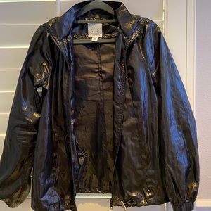black windbreaker